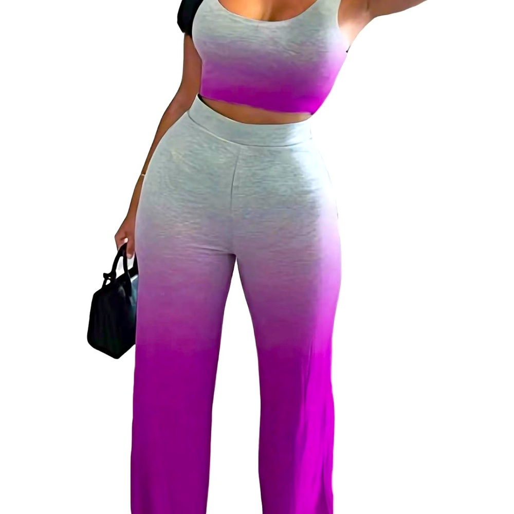 Two piece ombré tank and pant set